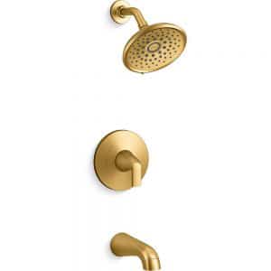 Kohler Cursiva R26929-4G-2mb Single-Handle 3-Spray Tub and Shower Faucet in Vibrant Brushed Moderne Brass (Valve Included)