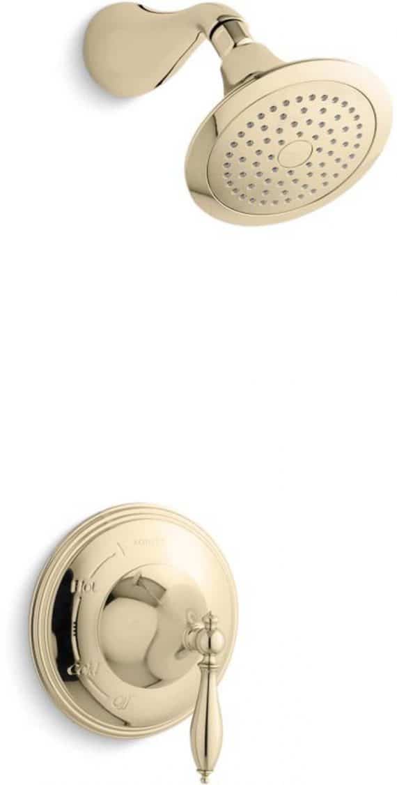 Kohler Finial T53134MAF Traditional 1Spray 6.3 in. Single Wall Mount Fixed Shower Head in