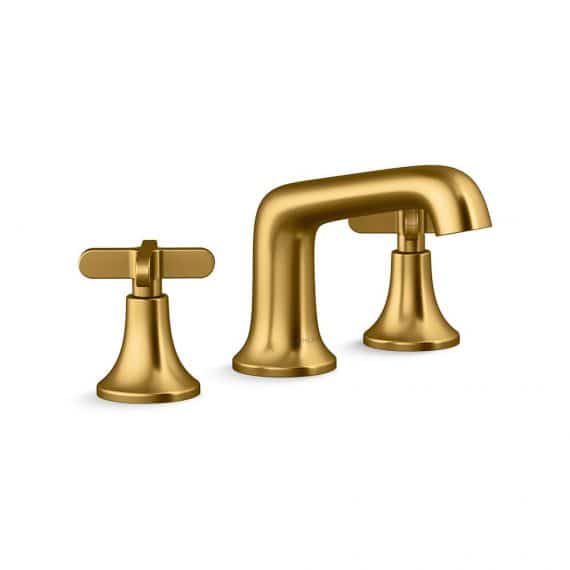 Kohler Setra R29666-3D-2MB 8 in. Widespread Double Handle Bathroom Faucet in Vibrant Moderne Brushed Brass