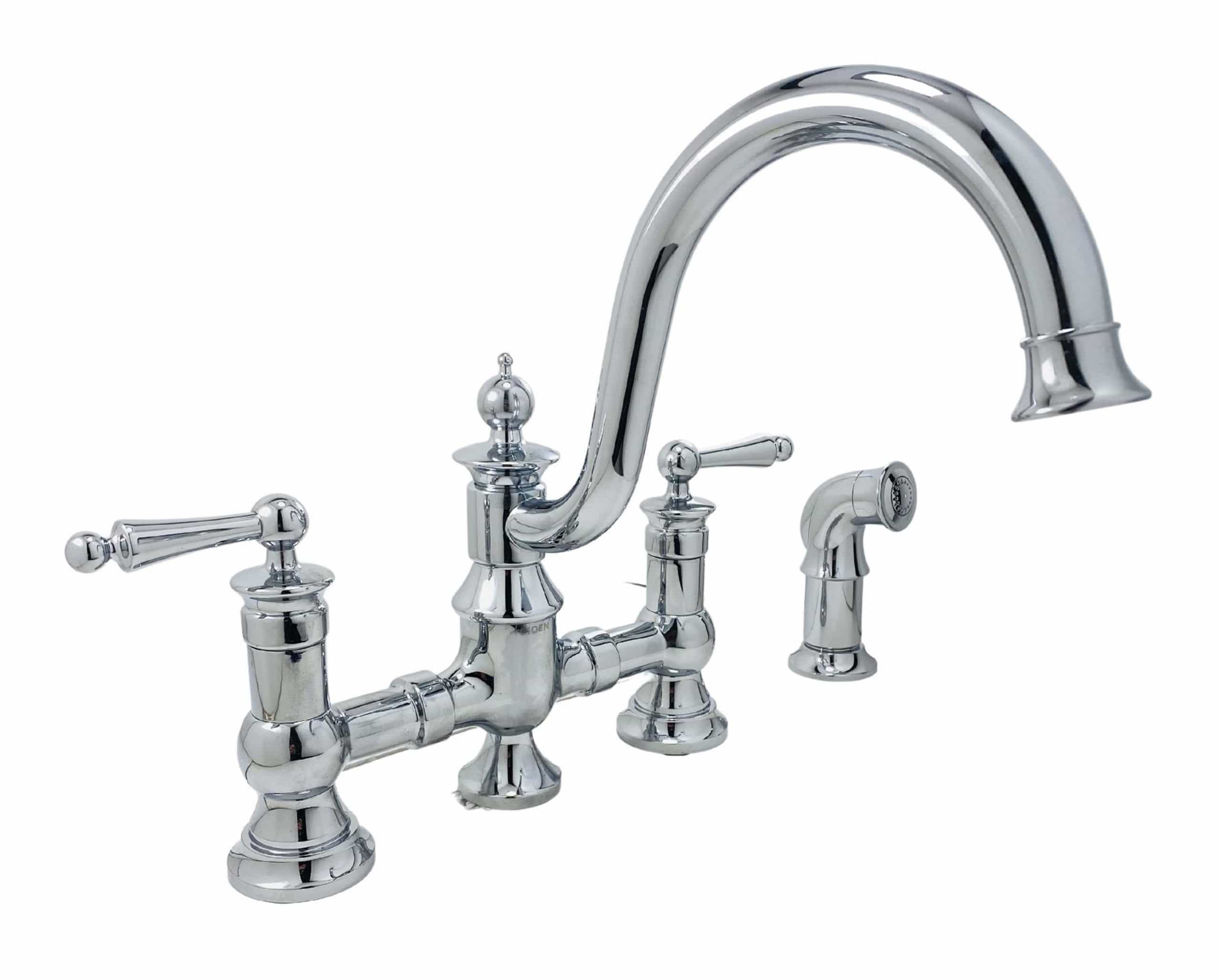 Moen Waterhill S713 2Handle High Arc Side Sprayer Bridge Kitchen