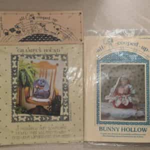 2 All Cooped Up Patterns GRAMPA’S HOUND 1983 UNCUT BUNNY HOLLOW 1987 CUT