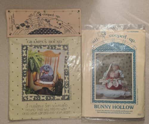 2 All Cooped Up Patterns GRAMPA’S HOUND 1983 UNCUT BUNNY HOLLOW 1987 CUT