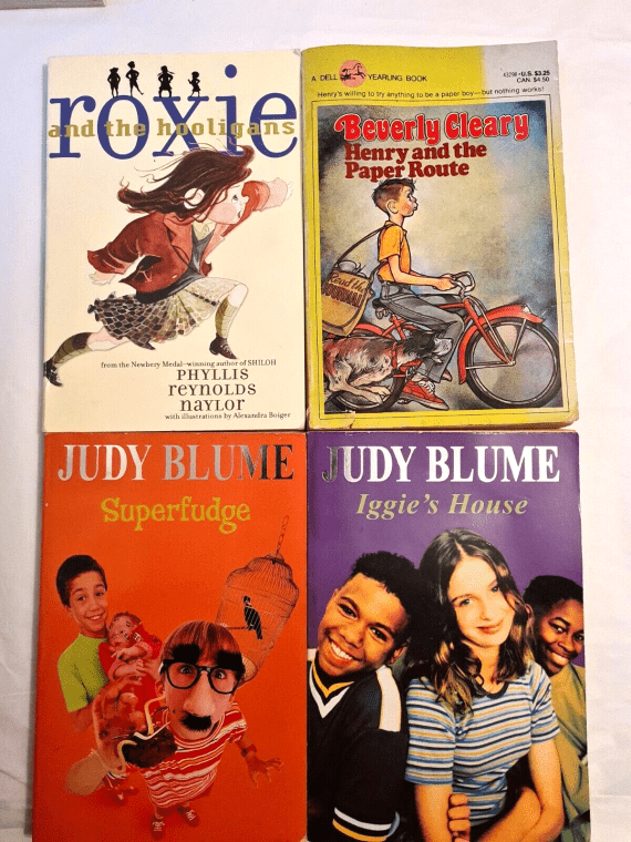 2 Judy Bloom Books 1 Beverly Cleary and Roxie by Naylor LOT of 4 paperbacks
