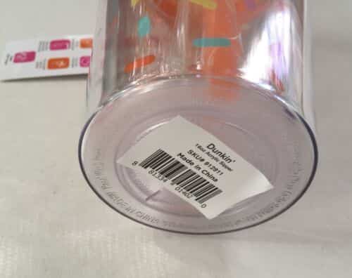 Dunkin Acrylic Sipper DNKN 16 Ounces Colorful Speckles Orange Lid 2020 Brand New 