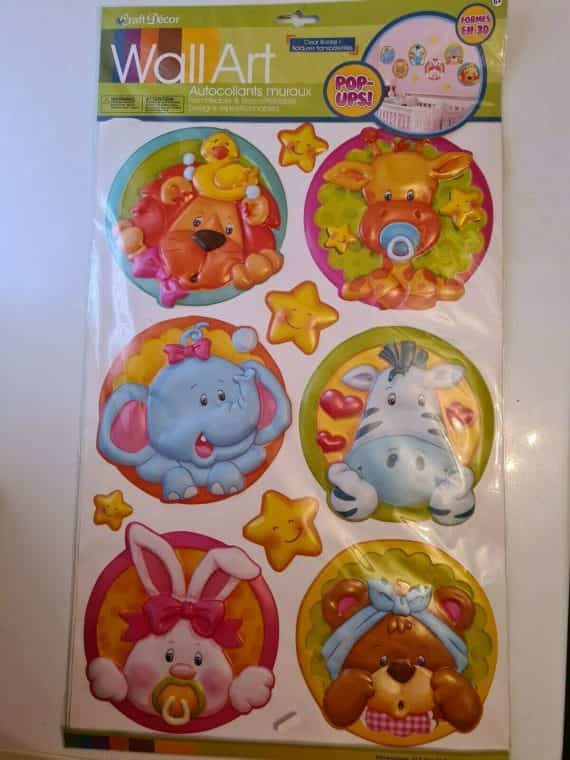 baby-animals-repositionable-wall-art-stickers-nos-choose-3-d-or-glittery