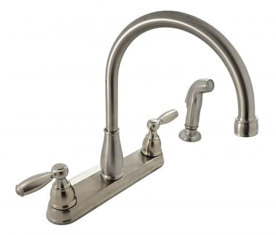 delta-foundations-21988lf-ss-2-handle-standard-kitchen-faucet-with-side-sprayer-in-stainless