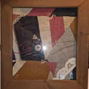Antique Quilt Collage 11″x12″ Framed by Old Threads