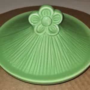Ceramic Replacement Canister Lid Green Flower Handle