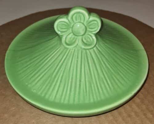 Ceramic Replacement Canister Lid Green Flower Handle