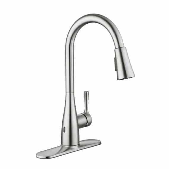 Glacier Bay Sadira 1005 872 652 Touchless Single Handle Pull Down Sprayer Kitchen Faucet with TurboSpray and FastMount in Stainless Steel