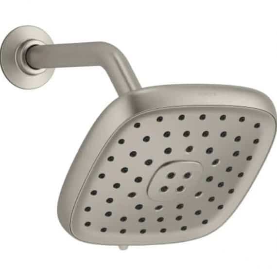 KOHLER Fordra R27513-G-BN 3-Spray Patterns 6.817 in. Wall Mount Fixed Shower Head in Vibrant Brushed Nickel