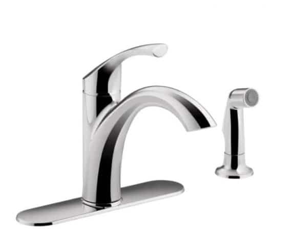 KOHLER Mistos R72508-CP Single-Handle Standard Kitchen Faucet with Side Sprayer in Polished Chrome
