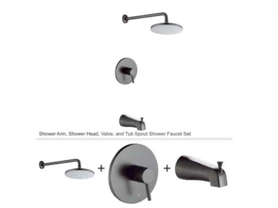 LUXIER SS-C01-TO Single-Handle 1-Spray Bathtub and Shower Faucet with Valve in Oil Rubbed Bronze (Valve Included)