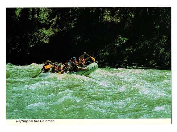 Rafting the Upper Colorado River Postcard Photo by R.C. Bishop