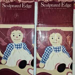 Raggedy Ann Sculptured Edge Border Wallpaper 2 packages Plus 8 Placemats