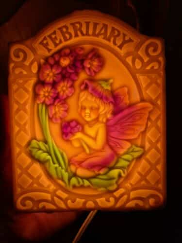 Studio C Enchanted Petals Bisque Night Light February Fairy 1995 Free-standing