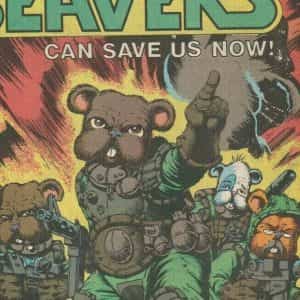 Time Beavers Print Ad 1985 First Comics Full Color Graphic Vintage Advertisement