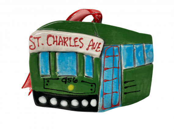 Trolley Car St Charles Ave Ornament 3D New Orleans Louisiana Handmade