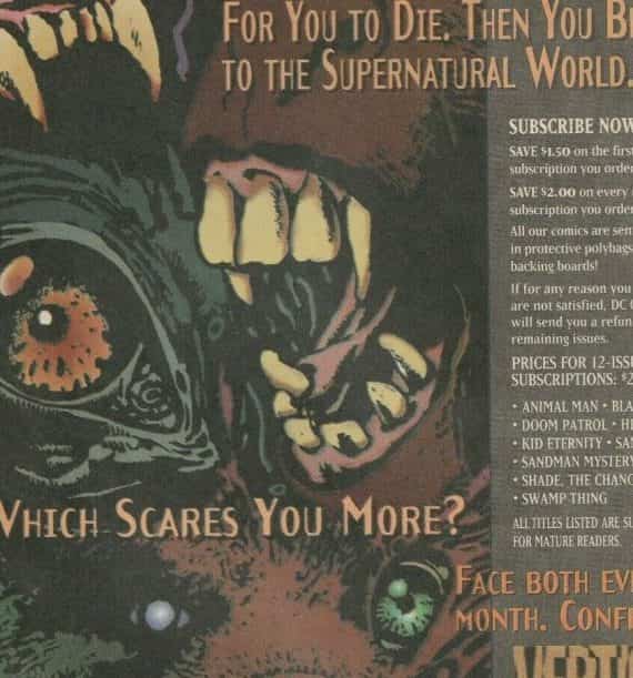 Vertigo DC Comics Subscription Print Ad 1993