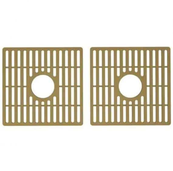VIGO VGSG3618BLMG 15 in. x 15 in. Silicone Bottom Grid for 36 in. Double Bowl Kitchen Sink in Matte Gold (2-Pack)
