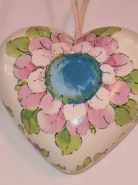 Vintage Ardco Hanging Ceramic Pomander Sachet Japan Potpourri Floral Painted