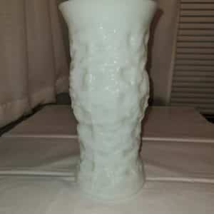 Vintage 1970’s E. O. Brody Co. Milk Glass Vase Krinkle Ripple Wrinkle design