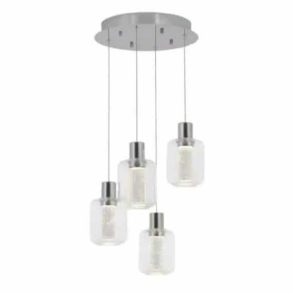 Artika CHG4LS Essence Globe 25-Watt Integrated LED 4-Light Chrome Modern Hanging Pendant Light Chandelier for Kitchen Dining Room