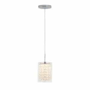 Artika PDT-1CC Crystal Cube 5.5-Watt Modern Integrated LED Chrome Hanging Pendant Light with Glass Shade for Kitchen Island