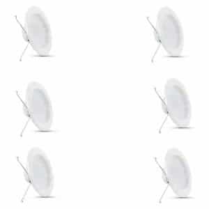 Feit Electric LEDR56/950CA/6 5/6 in. 75-Watt Equivalent Daylight (5000K) CEC Integrated LED Retrofit White Recessed Light Trim Downlight (6-Pack)