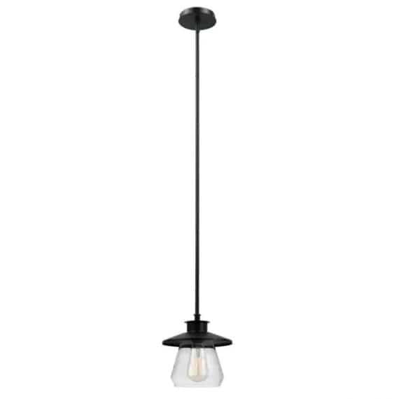 Globe Electric 64847 Nate 1-Light Oil Rubbed Bronze Pendant With Clear Glass Shade