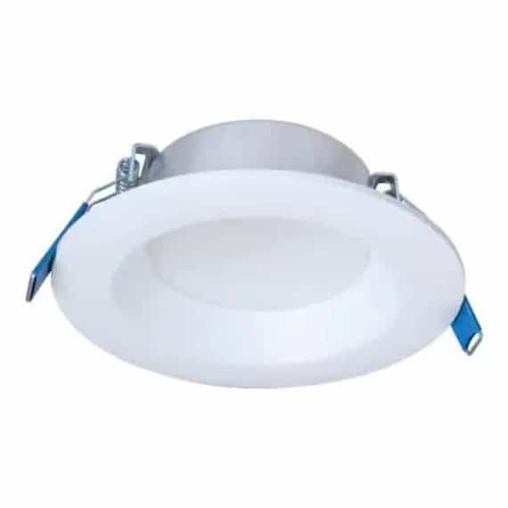 Halo LT4069FS351EWHDMR LT4 Series 4 in. Selectable CCT (3000K-5000K) Canless Integrated LED White Recessed Light Trim, Direct Mount, Dimmable
