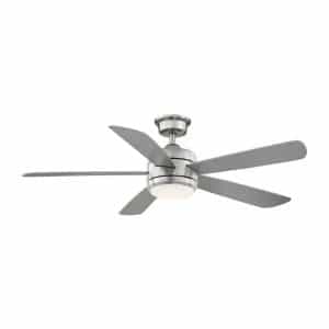 Hampton Bay AK18B-BN Averly 52 in. Integrated LED Brushed Nickel Ceiling Fan with Light and Remote Control with Color Changing Technology