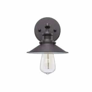 Hampton Bay 20511 BZ Glenhurst 1-Light Bronze Indoor Wall Sconce with Metal Shade, Industrial Farmhouse Wall Light