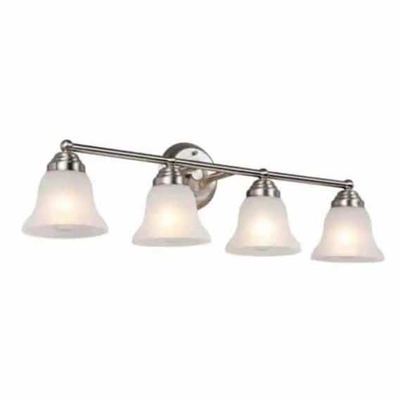Hampton Bay EGM1304AX-01/BN Vista Lake 32.75 in. 4-Light Brushed Nickel Bathroom Vanity Light with Frosted Glass Shades