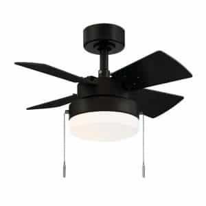 Hampton Bay YG922B-MBK Metarie II 24 in. Indoor Matte Black Ceiling Fan with Light