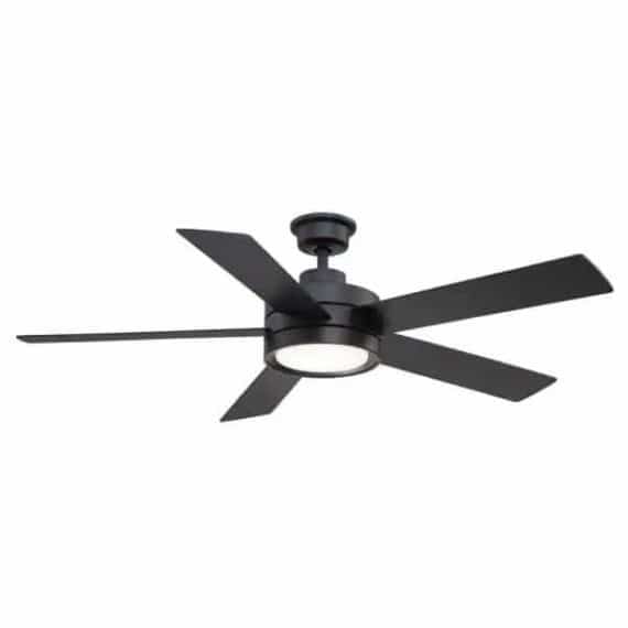 Home Decorators Collection AM731A-MBK Baxtan 56 in. LED Matte Black Ceiling Fan with Light and Remote Control