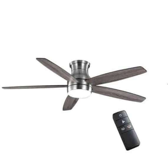 Home Decorators Collection 59252 Ashby Park 52 in. White Color Changing Integrated LED Brushed Nickel Ceiling Fan with Light Kit and Remote Control