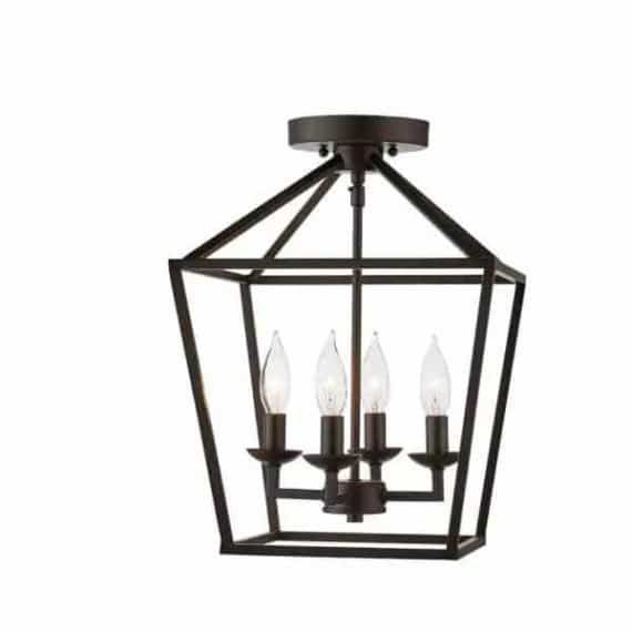 Home Decorators Collection C5596 Weyburn 16.5 in. 4-Light Bronze Semi-Flush Mount