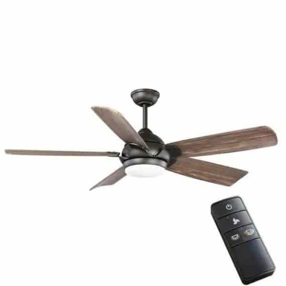 Home Decorators Collection 51867 Camrose 60 in. White Color Changing Integrated LED Bronze Indoor Ceiling Fan with Light Kit and Remote Control