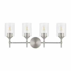 Home Decorators Collection 39343-HBO Ayelen 4-Light Brushed Nickel Modern Bathroom Vanity Light with Clear Glass