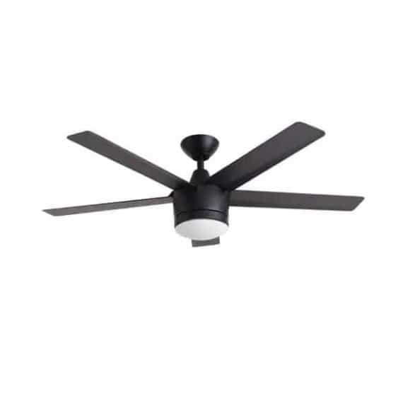 Home Decorators Collection SW1422/48in/MBK Merwry 48 in. Integrated LED Indoor Matte Black Ceiling Fan with Light Kit and Remote Control