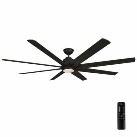 Home Decorators Collection YG493E-MBK Kensgrove 72 in. Integrated LED Indoor/Outdoor Matte Black Ceiling Fan with Light and Remote Control