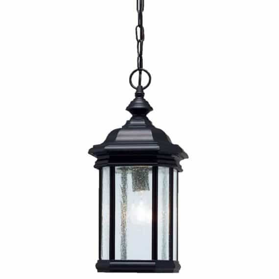 KICHLER 9810BK 1 Light Outdoor Pendant from the Kirkwood Collection