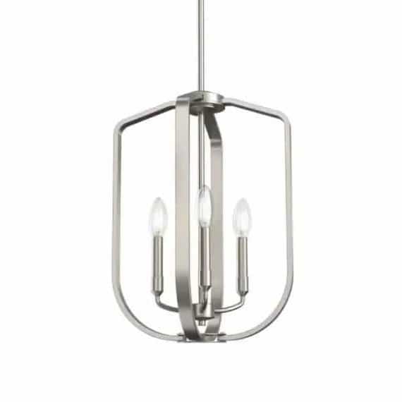 KICHLER 82363 Ettore 14 in. 3-Light Brushed Nickel Candlestick Contemporary Kitchen Pendant Hanging Light