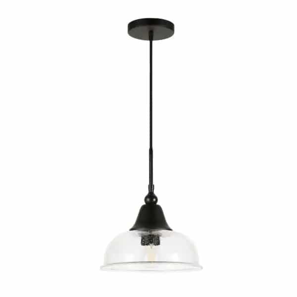 Meyer&Cross PD0328 1-Light Blackened Bronze Seeded Glass Pendant