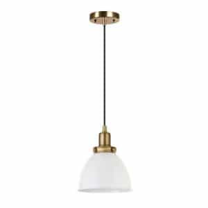 Meyer&Cross PD0553 Madison 1-Light White and Brass Pendant with Metal Shade