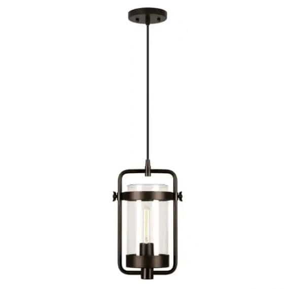 Meyer&Cross PD0247 Orion Industrial Blackened Bronze Metal and Glass Pendant