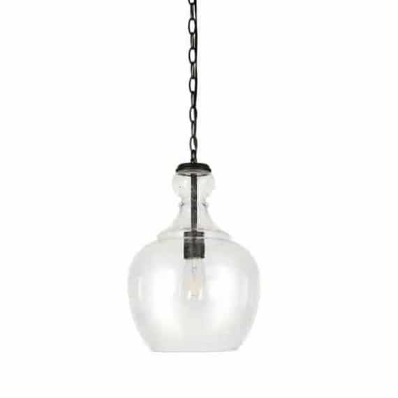 Meyer&Cross PD0272 Verona 1-Light Blackened Bronze Pendant with Seeded Glass Shade