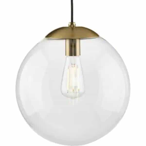 Progress Lighting P500311109 Atwell 1Light Brushed Bronze Clear Glass