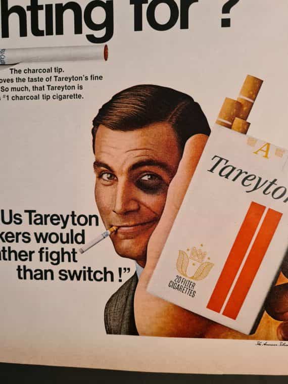 Tareyton Cigarettes Tobacco 1967 Original Print Ad Rather Fight Advertisement